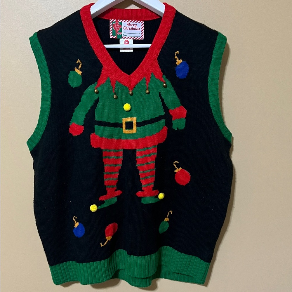 Festive Elf Sweater Vest. XXL. Excellent vintage condition